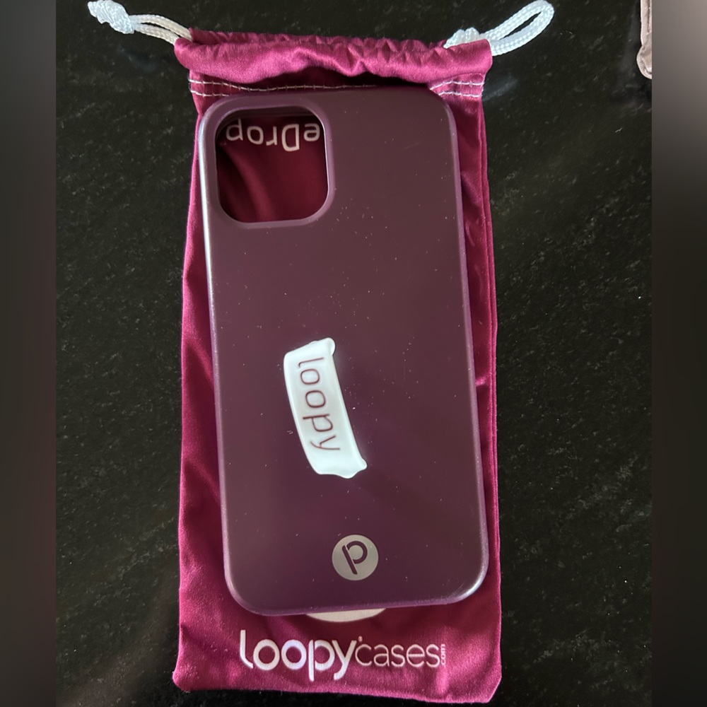 Loopy iPhone 12 Pro - Wine colored case and bag - rarely used